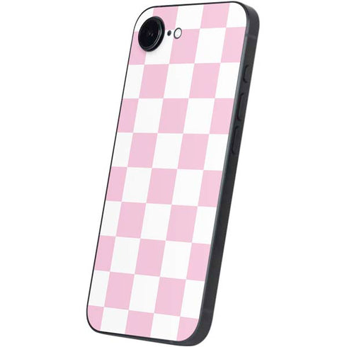 Pink and White Checkerboard iPhone 16e Skin