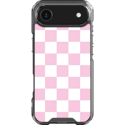 Pink and White Checkerboard iPhone 17 Air Clear Case