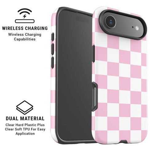 Pink and White Checkerboard iPhone 17 Air Magsafe Impact Case