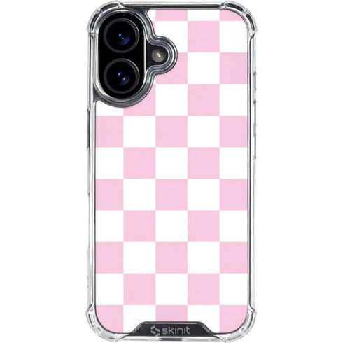 Pink and White Checkerboard iPhone 17 Clear Case
