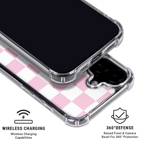 Pink and White Checkerboard iPhone 17 Clear Case