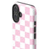 Pink and White Checkerboard iPhone 17 Impact Case