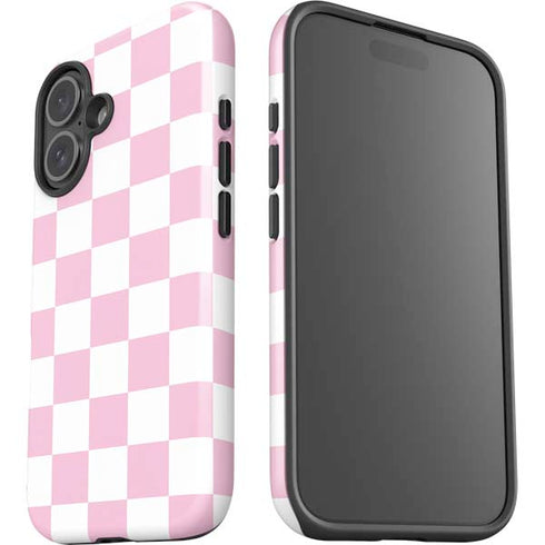 Pink and White Checkerboard iPhone 17 Impact Case