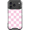 Pink and White Checkerboard iPhone 17 Pro Clear Case