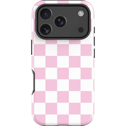 Pink and White Checkerboard iPhone 17 Pro Impact Case