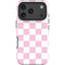 Pink and White Checkerboard iPhone 17 Pro Impact Case