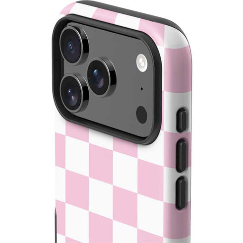 Pink and White Checkerboard iPhone 17 Pro Impact Case
