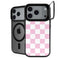 Pink and White Checkerboard iPhone 17 Pro Kickstand Case