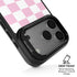Pink and White Checkerboard iPhone 17 Pro Kickstand Case