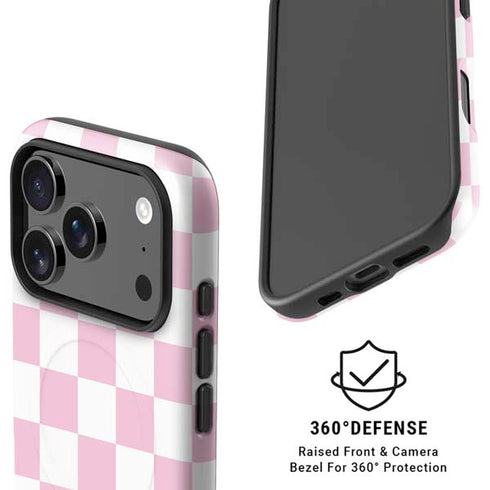 Pink and White Checkerboard iPhone 17 Pro Magsafe Impact Case