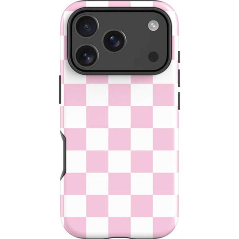 Pink and White Checkerboard iPhone 17 Pro Max Impact Case