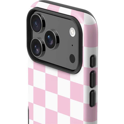 Pink and White Checkerboard iPhone 17 Pro Max Impact Case