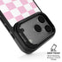 Pink and White Checkerboard iPhone 17 Pro Max Kickstand Case