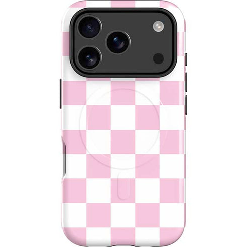 Pink and White Checkerboard iPhone 17 Pro Max Magsafe Impact Case