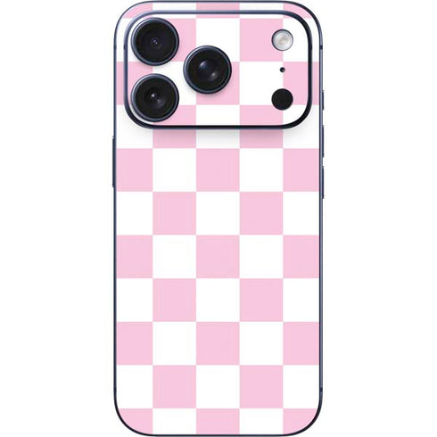 Pink and White Checkerboard iPhone 17 Pro Max Skin