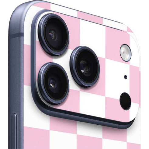 Pink and White Checkerboard iPhone 17 Pro Max Skin