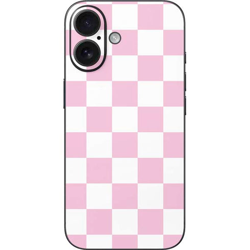 Pink and White Checkerboard iPhone 17 Skin