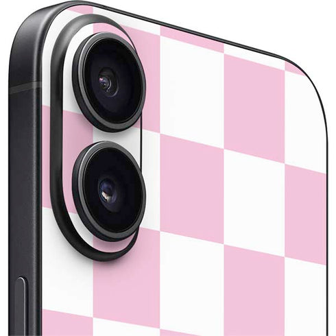 Pink and White Checkerboard iPhone 17 Skin