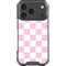 Pink and White Checkerboard iPhone 18 Pro Clear Case