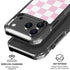 Pink and White Checkerboard iPhone 18 Pro Clear Case