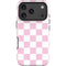 Pink and White Checkerboard iPhone 18 Pro Impact Case