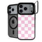 Pink and White Checkerboard iPhone 18 Pro Kickstand Case