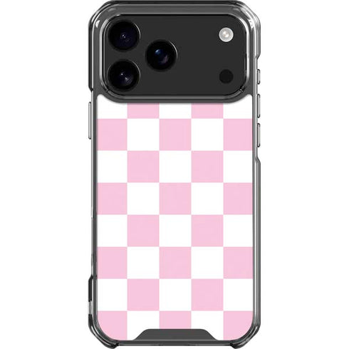 Pink and White Checkerboard iPhone 18 Pro Max Clear Case