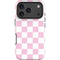 Pink and White Checkerboard iPhone 18 Pro Max Impact Case