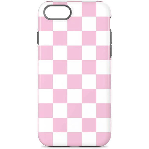 Pink and White Checkerboard iPhone Cases