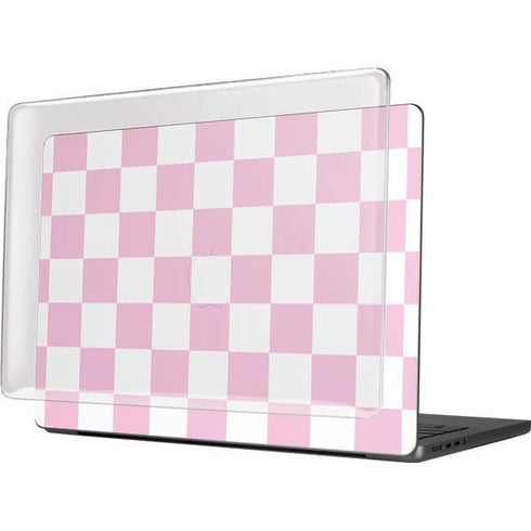 Pink and White Checkerboard MacBook Pro 14in (2021-24) Case plus Skin