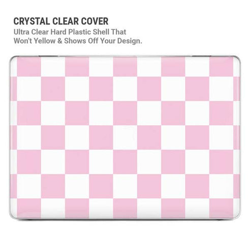 Pink and White Checkerboard MacBook Pro 14in (2021-24) Case plus Skin