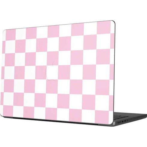 Pink and White Checkerboard Apple MacBook Pro 14-inch Skin