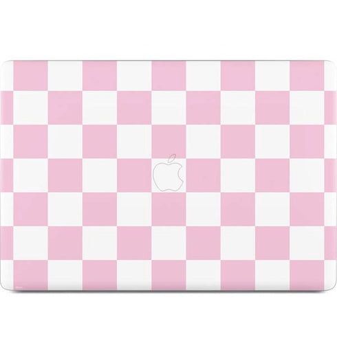 Pink and White Checkerboard MacBook Skins