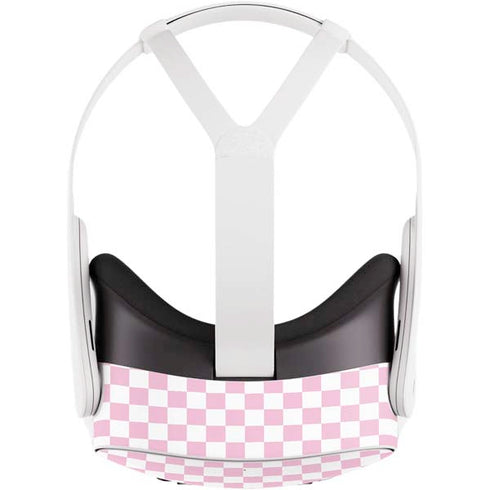 Pink and White Checkerboard Meta Quest 3S Skin
