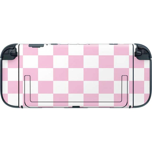 Pink and White Checkerboard Nintendo Switch 2 (2025) with Joy-Con Skin