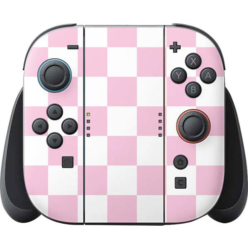 Pink and White Checkerboard Nintendo Switch 2 (2025) Joy-Con Controller Skin