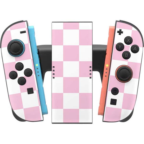 Pink and White Checkerboard Nintendo Switch 2 (2025) Joy-Con Controller Skin
