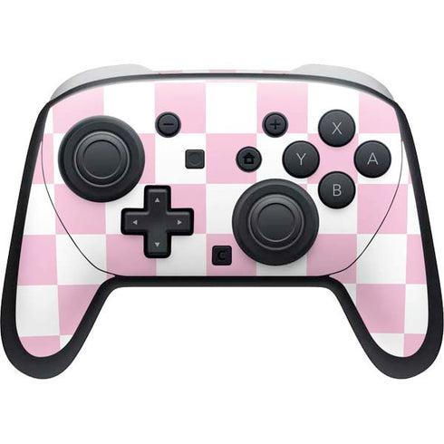 Pink and White Checkerboard Nintendo Skins