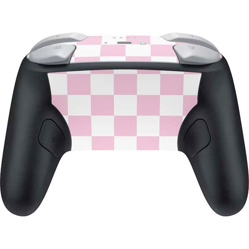 Pink and White Checkerboard Nintendo Switch 2 (2025) Pro Controller Skin