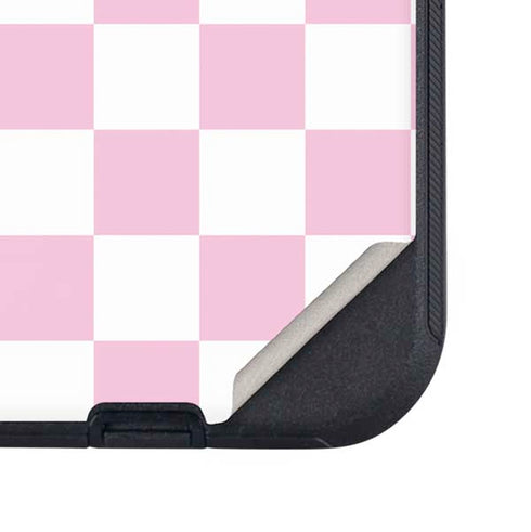 Pink and White Checkerboard Otterbox Defender iPhone Skin