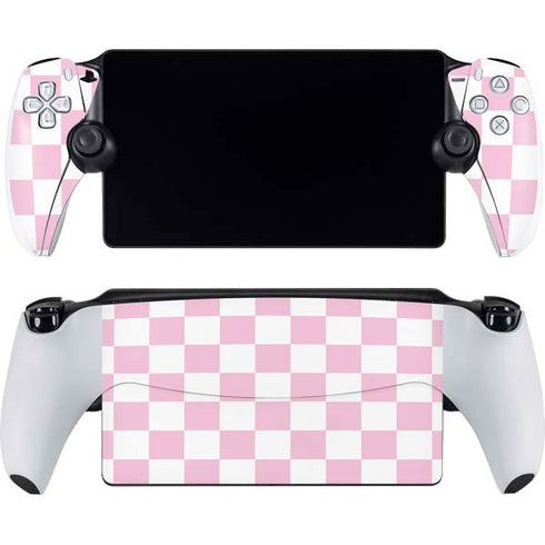 Pink and White Checkerboard PlayStation Portal Remote Player Skin