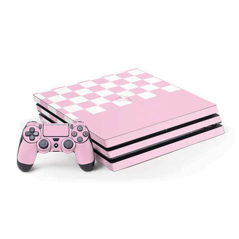 Pink and White Checkerboard PlayStation PS4 Skins