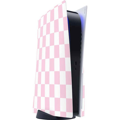 Pink and White Checkerboard PlayStation PS5 Skins