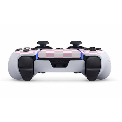 Pink and White Checkerboard PS5 DualSense Edge Pro Controller Skin