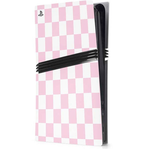 Pink and White Checkerboard PS5 Pro Console Skin