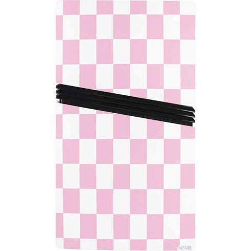 Pink and White Checkerboard PS5 Pro Console Skin