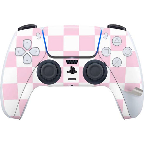 Pink and White Checkerboard PS5 Pro Disk Bundle Skin