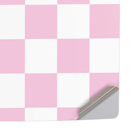 Pink and White Checkerboard PS5 Pro Disk Console Skin