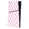 Pink and White Checkerboard PS5 Slim Digital Edition Console Skin