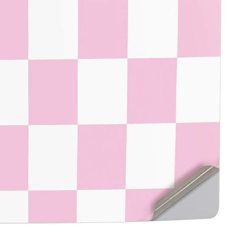 Pink and White Checkerboard PS5 Slim Digital Edition Console Skin
